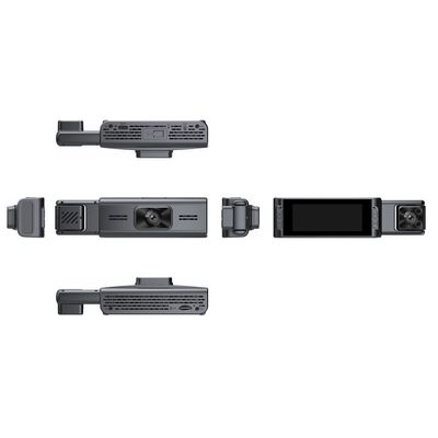 3 Cameras Dash Cam Parking Monitoring Clear Car Rearview Mirror Car Video Recording Camcorder Connectivity Triple Channel System Dual Cam Seamless Loop Collision Detection