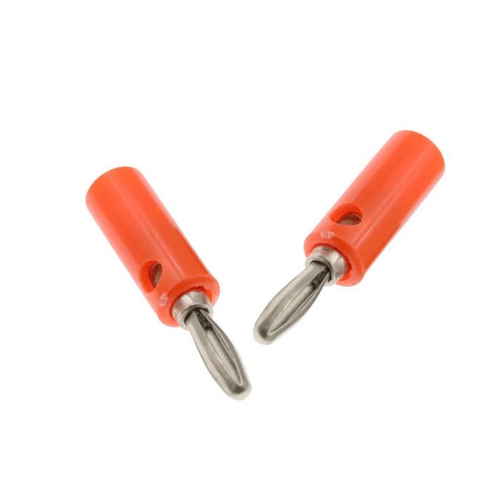 BHUPWZE 10PCS 4MM Banana Plug Insulated Crocodile Clip Plastic Handle Cable Lead Test Charging Clamp Metal Crocodile Clamp Length 50mm(10PCS Red Plug)
