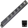 16 Hardwired Power Strip (NO Power Cord), 5 Vertical 20A Outlets (NOT Tamper Resistant), with Ears (with mounting tabs on Both Ends), USB, Black view 1