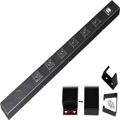 20 Hardwired Power Strip (NO Power Cord), 6 Vertical 20A Outlets (NOT Tamper Resistant), NO Ears (Without mounting tabs on Both Ends), USB, Black