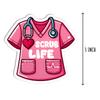 NALSDesigns 3Pcs Scrub Life Nurse Sticker - Pink Vinyl Rectangular Cartoon Sticker for Metal Plastic Glass - Contemporary Style - Outdoor Usage view 2