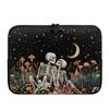 15.6 17inch Laptop Protective Sleeve,Mushrooms Print Laptop Sleeve for Women,Traveling Carrying Computer Sleeve Bag with Zippered Pocket,Bones Laptop Case,Black view 1