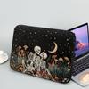 15.6 17inch Laptop Protective Sleeve,Mushrooms Print Laptop Sleeve for Women,Traveling Carrying Computer Sleeve Bag with Zippered Pocket,Bones Laptop Case,Black view 2