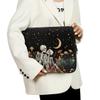 15.6 17inch Laptop Protective Sleeve,Mushrooms Print Laptop Sleeve for Women,Traveling Carrying Computer Sleeve Bag with Zippered Pocket,Bones Laptop Case,Black view 3