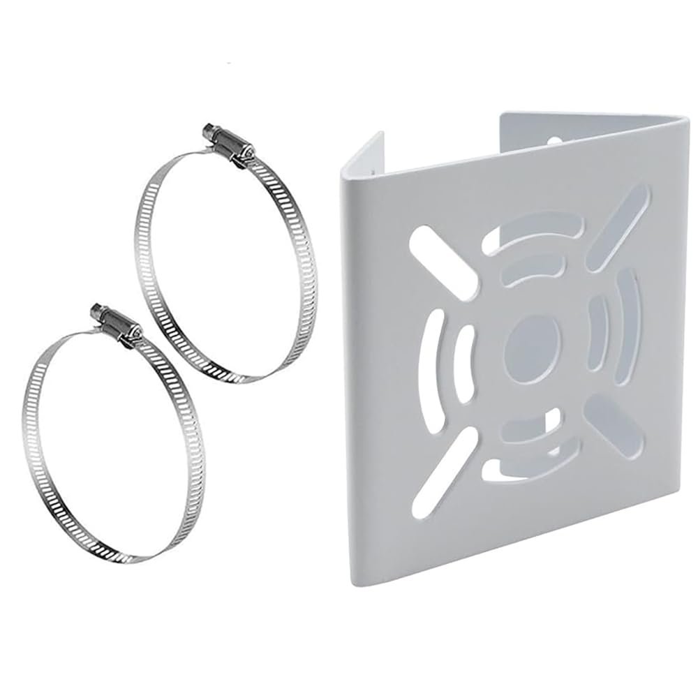 BE-TOOL Universal Iron Wall Mounting Bracket with 2 Adjustable Stainless Steel Loops, Multi-Hole Design for Pole Mounting