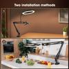 Mobile Stand with 10inch Ring Light, Metal Arm,1/4"" Ball Head for Camera Desktop Stand, Overhead Video Stand for Bedroom Desktop, Compatible with Gopro, Mobile, Camera(10"" with Ring Light) view 3