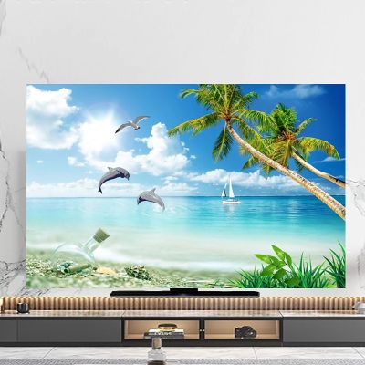 Art Printing TV Dust Cover for 32-85Inches Indoor TV, Fortune Tree Printed Dust-Proof Protector for LCD LED Flat Screen High Definition Thickened Dust Proof Protect TV Cover(Color:color13,Size:85in)