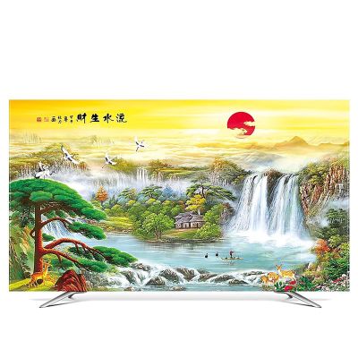 Art Printing TV Dust Cover for 32-85Inches Indoor TV, Fortune Tree Printed Dust-Proof Protector for LCD LED Flat Screen High Definition Thickened Dust Proof Protect TV Cover(Color:color26,Size:85in)
