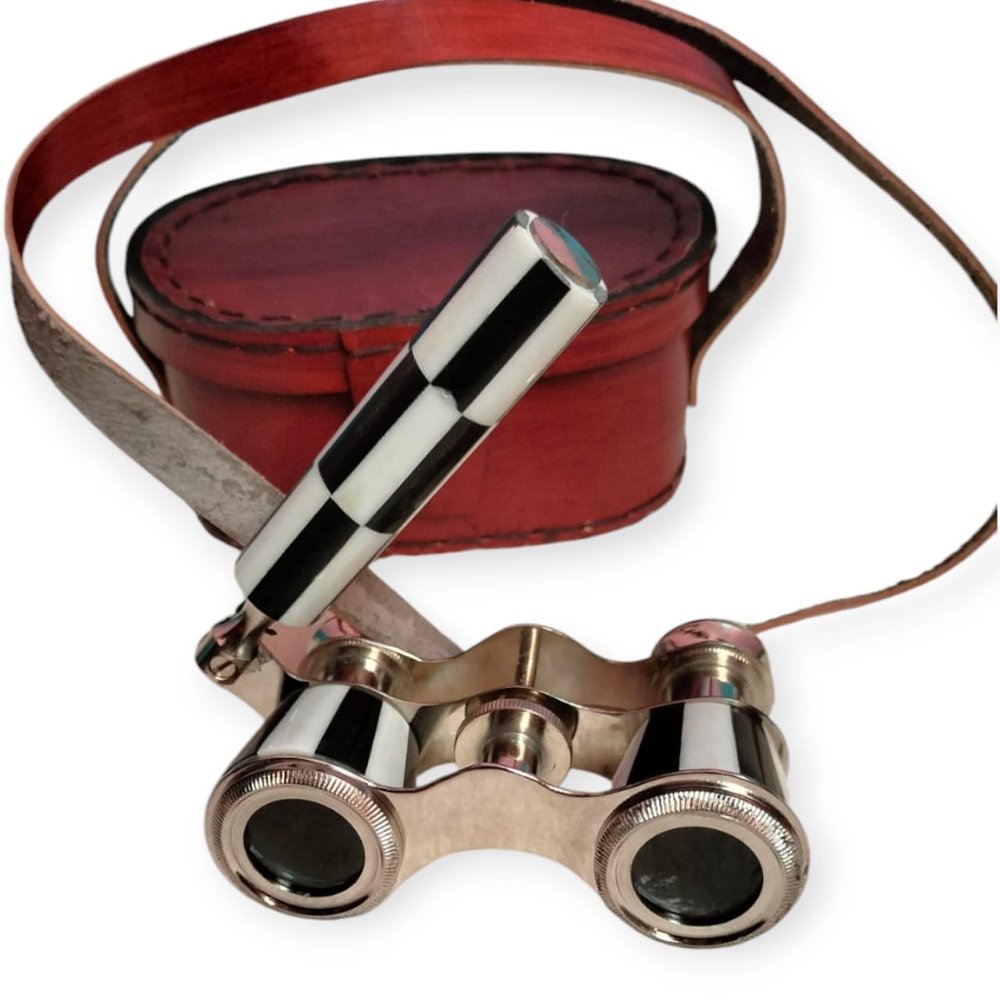 Anchor Shop Opera Brass Binoculars with Mother of Pearl, la Dauphin Paris Opera Glasses, Box