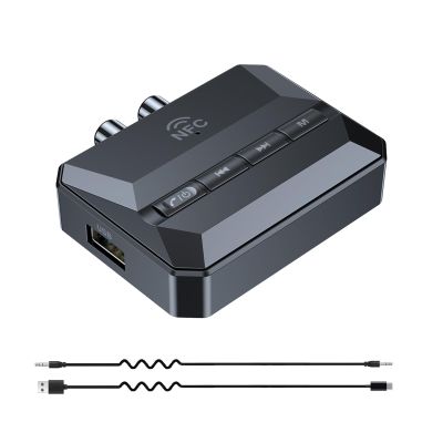 Xingbaichen 5.3 Home Stereo Bluetooth Receiver, Bluetooth to RCA/AUX Adapter, RCA Audio Adapter with NFC Function, Support USB Drive and TF Card Music Playback, Use on Old Speaker Devices.