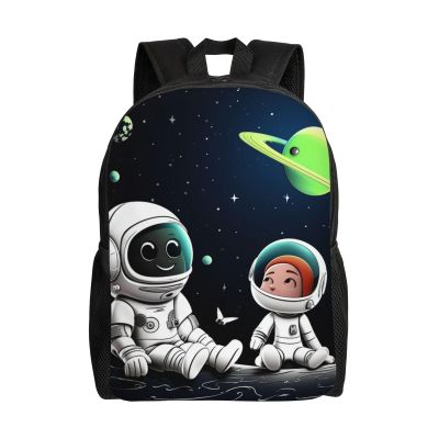 LHBWCVN Travel Backpack Astronaut And Alien Laptop Backpack 16.1in Lightweight Hiking Daypack Computer Bag Gift for Women Men