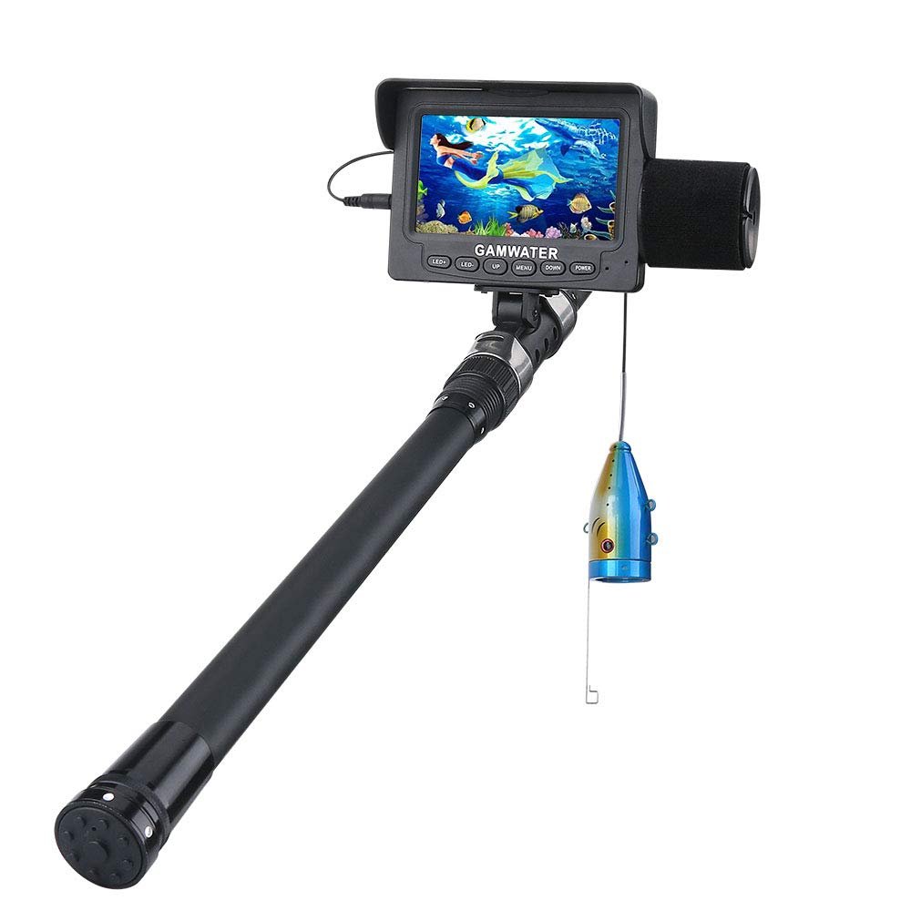 4.3 InchPortable Ice Fishing Fish Finder Camera,1000TVL Underwater Fishing Video Camera Kit,12 PCS LED Lights Video Fish Finder Lake Under Water Fish Cam,fo(Size:Infrared Light 15 M/49 FT,Color:Black)