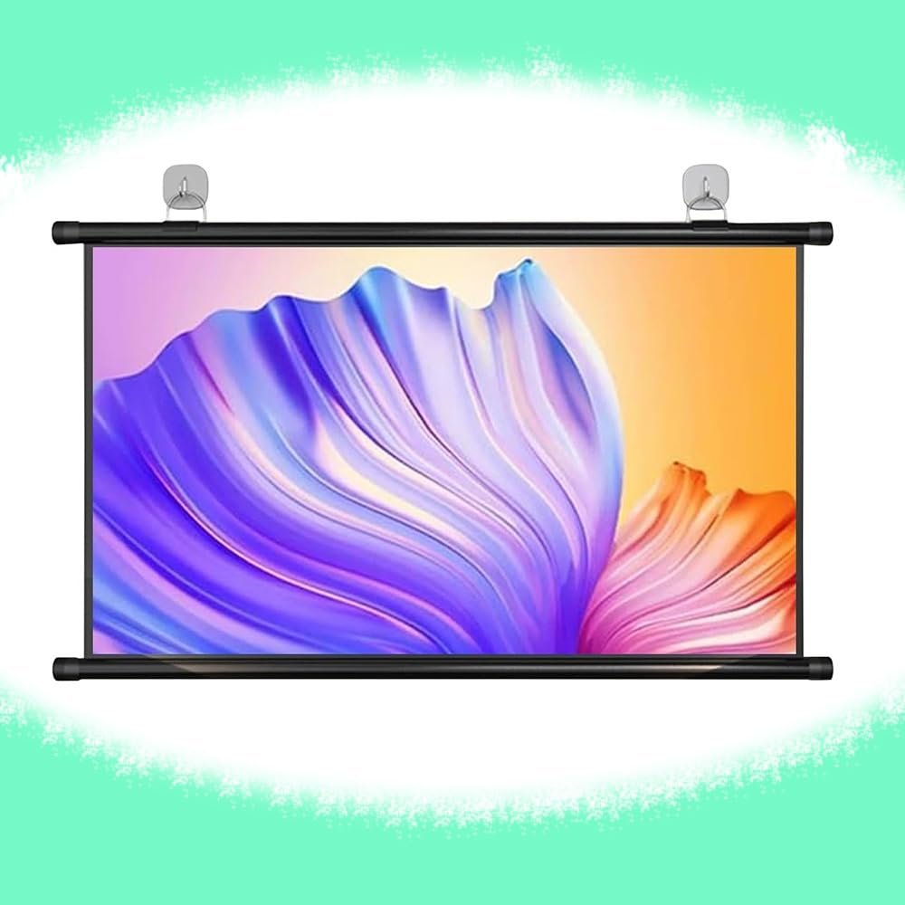 REDEXI Projector Screen 72in Projection Screen, Portable Movie Screen 30" 40" 50" 60", HD Projection Screen for Home Theater, Office, Classroom, Meeting, Presentation(40in-16:9)
