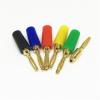 100Pcs Gold Plated Mini 2mm Copper Banana Male Jack for Speaker Amplifier Gold Plated Binding Post Test Probes Connector(Yellow) view 2