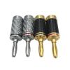 8Pcs Gold/Silver Plated Carbon Fiber Speaker Screw Lock 4mm Banana Male Terminal Jack Audio Connector(Gold Plated) view 1