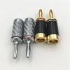 8Pcs Gold/Silver Plated Carbon Fiber Speaker Screw Lock 4mm Banana Male Terminal Jack Audio Connector(Gold Plated) view 3