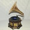 Husniyara Nautical HMV Gramophone Phonograph Brass Crafted Base and Horn Antique Vintage Look Working Sound Box Needle Set view 1