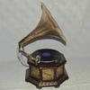 Husniyara Nautical HMV Gramophone Phonograph Brass Crafted Base and Horn Antique Vintage Look Working Sound Box Needle Set view 3