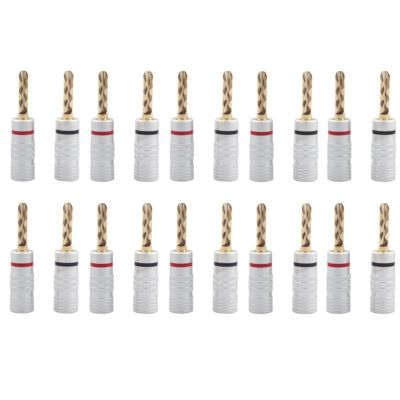 100pcs Banana Gold Plated Copper 4mm Banana Connector Male Speaker Black&red(No Brand)