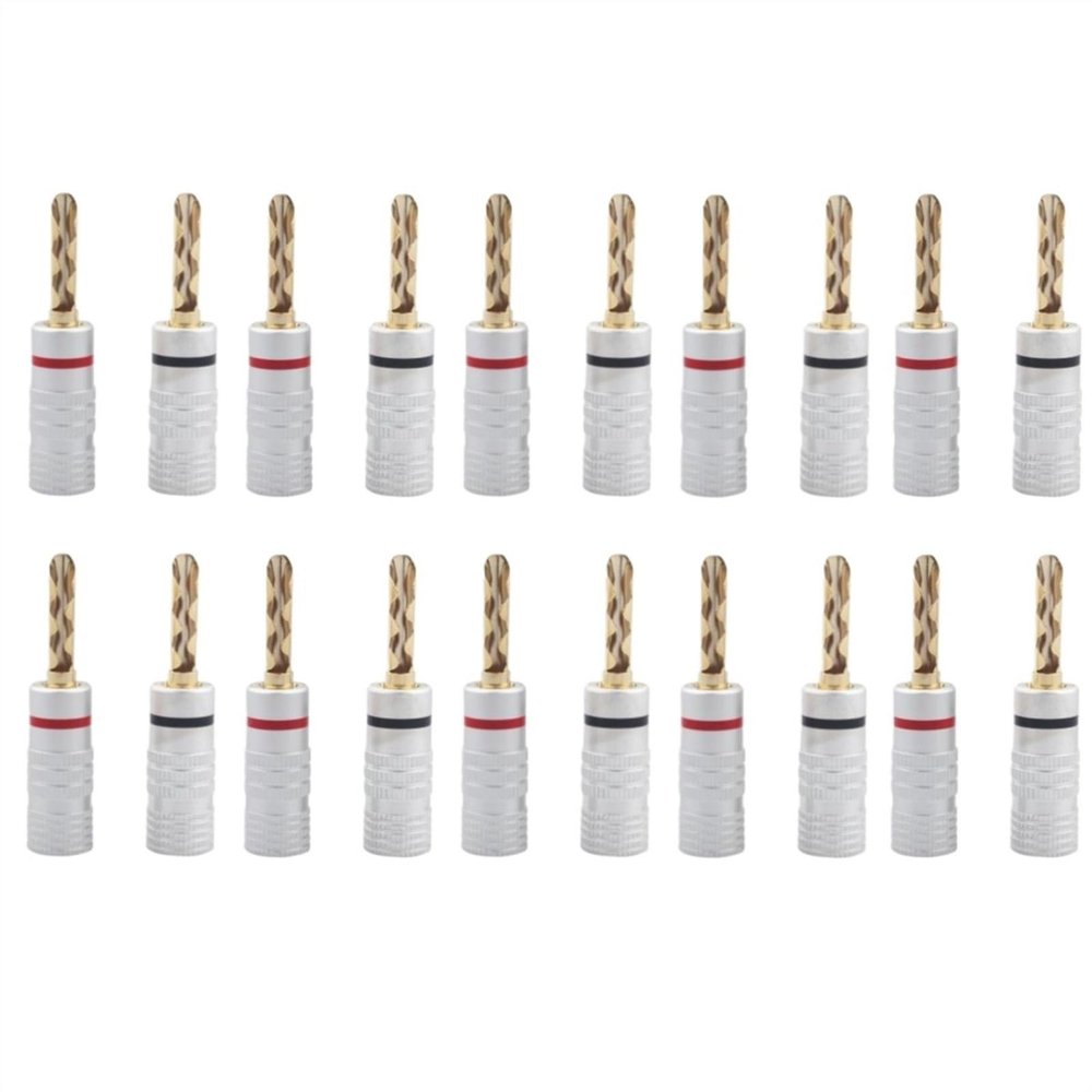100pcs Banana Gold Plated Copper 4mm Banana Connector Male Speaker Black&red(No Brand)