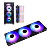120mm PC Case Fan, 360MM Square Frame Integrated RGB Case Fan,ARGB PWM Case Fan 120mm Reverse Fan, PWM Control Fan for Computer Case and Liquid Cooling System (Black) view 1