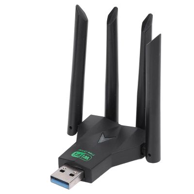 USB Wi Fi Adapter for PC, 1300Mbps Dual Band 2.4G 5GHz Network Adapter for Desktop Laptop, 4 Antennas Internet Network Card for Wins 7, 8, 8.1, 10, 11
