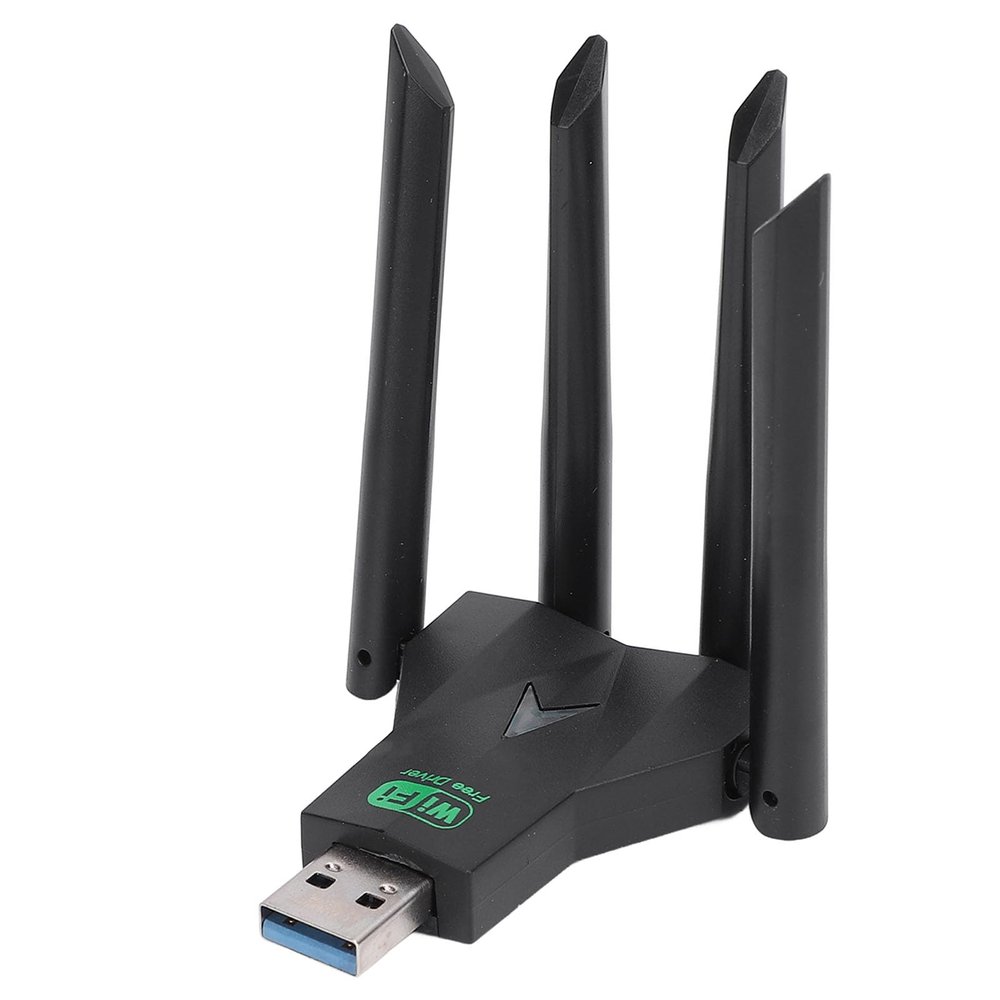 USB Wi Fi Adapter for PC, 1300Mbps Dual Band 2.4G 5GHz Network Adapter for Desktop Laptop, 4 Antennas Internet Network Card for Wins 7, 8, 8.1, 10, 11