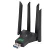 USB Wi Fi Adapter for PC, 1300Mbps Dual Band 2.4G 5GHz Network Adapter for Desktop Laptop, 4 Antennas Internet Network Card for Wins 7, 8, 8.1, 10, 11 view 1