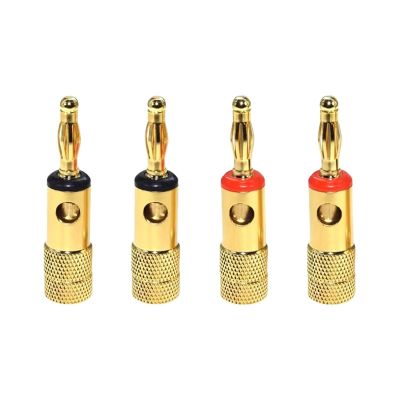 8pcs 4mm Gold-Plated Musical Cable Wire Banana Adapter Audio Connector Speaker Plated(8 Black)