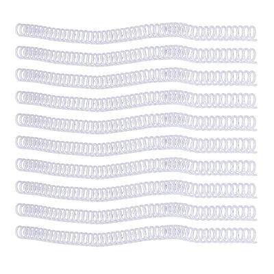 9.5mm Plastic Spiral Binding Coils 48 Teeth 75 Sheet Capacity, for A4 Paper 360 Degree Page Rotation Function (White)