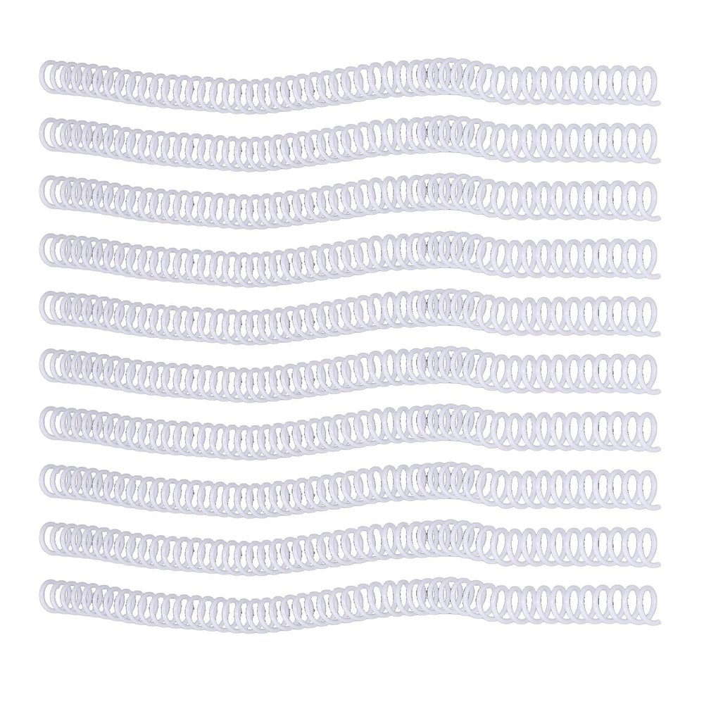9.5mm Plastic Spiral Binding Coils 48 Teeth 75 Sheet Capacity, for A4 Paper 360 Degree Page Rotation Function (White)