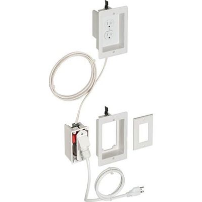 TVBRA1K Single-Gang TV Bridge II Kit, White, Flat Screen Display Mount