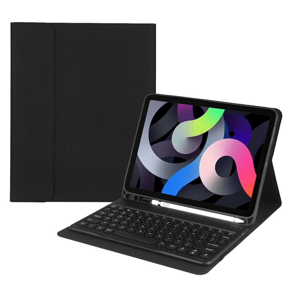 HENGHUI Keyboard Case for Galaxy Tab S9+ / S8+ / S7+ 12.4 inch Detachable Magnetic Color Keyboard Cover Cute Round Key,Black