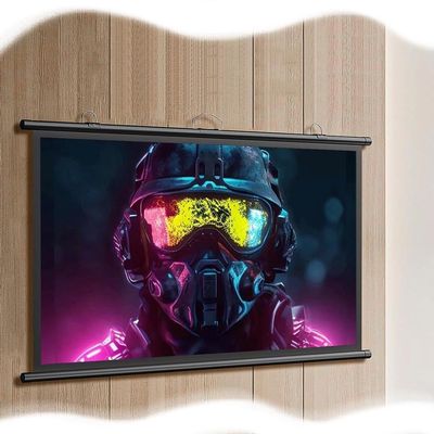 BEVUPAAERE 30" 40" 50" 60" 72" HD Projector Screen Manual Pull Down Movie Screen for Home Theater, Office Projection Screen Retractable Little Screen, Easy to Clean(60inch 16:9)