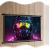BEVUPAAERE 30" 40" 50" 60" 72" HD Projector Screen Manual Pull Down Movie Screen for Home Theater, Office Projection Screen Retractable Little Screen, Easy to Clean(60inch 16:9) view 1
