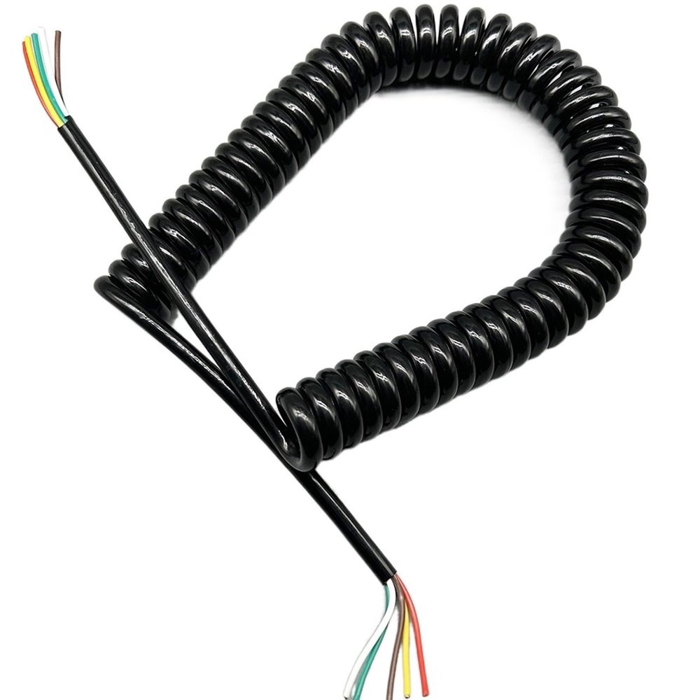 ACEFCXAUSVC Telescopic Spiral Cable 5 Core 24AWG 20AWG 17AWG Spiral Cable High Elastic Tensile Cold Spring Connecting Trailer Wire Retractable Coil(Stretch 1.25 Meter 1.0mm Square)