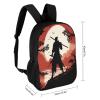 17 Inch Laptop Backpack Samurai Printed Lightweight Work Daypack Business Travel Backpack Waterproof Backpack for Women Men view 2