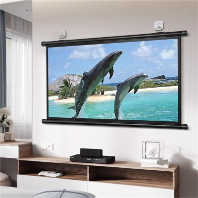 4K HD Projections Movies Screen 4:3 16:9 Format Wall Mounted Projector Screen 30" 40" 50" 60" 72" Manual Pull Down Projection Screen for Home Office Outdoor Indoor(40 Inch (16:9))