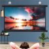 4K HD Projections Movies Screen 4:3 16:9 Format Wall Mounted Projector Screen 30" 40" 50" 60" 72" Manual Pull Down Projection Screen for Home Office Outdoor Indoor(40 Inch (16:9)) view 2