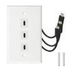 lowmountainswere USB 3.1 T/ype-C/i Male to T/ype-C/i Female Panel Mount Insert Adapter Compatible with The Wall Socket Face Plate Adapter Cable &Connectors Wall Plate(3 Prot) view 1