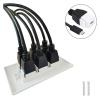 lowmountainswere USB 3.1 T/ype-C/i Male to T/ype-C/i Female Panel Mount Insert Adapter Compatible with The Wall Socket Face Plate Adapter Cable &Connectors Wall Plate(3 Prot) view 3