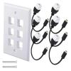 lowmountainswere USB 3.1 T/ype-C/i Male to T/ype-C/i Female Panel Mount Insert Adapter Compatible with The Wall Socket Face Plate Adapter Cable &Connectors Wall Plate(3 Prot) view 4
