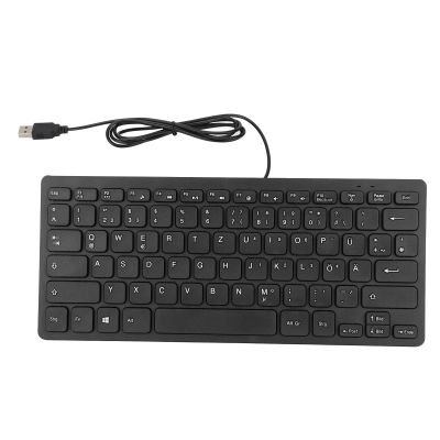 GOTOTOP Small Language Mini USB Keyboard, 78 Key Wired Office Home Laptop Desktop Keyboard, Russian French German Versions, ABS Material, Simple, General Applicable (German)