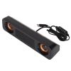 ANGGREK Surround Sound Quality, 2 Speakers and 2 Sound Guide Holes, Long Speaker for TV Computer, Portable Wired Desktop Speaker with Exquisite Appearance, Golden Diaphragm, Stand up view 2