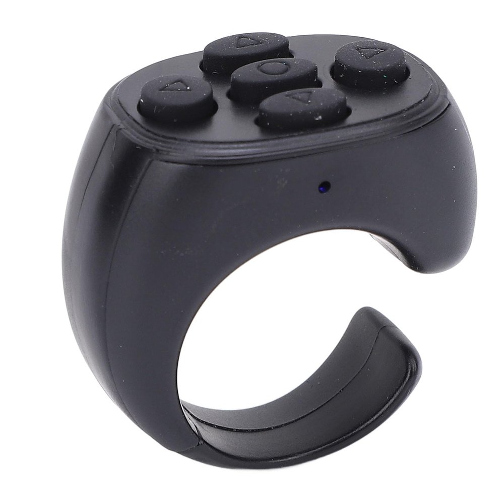 Remote Control Scrolling Ring, Camera Shutter for Android Phones Tablets with Charging Case, Liberate Your Hands, Compatible with Video/Reading App (Black)