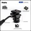 Fotopro Ball Head Video Fluid Head Pan Tilt Head with Quick Release Plate and Adjustable Handle Max Load 3kg for Camera MH-2A Black view 2