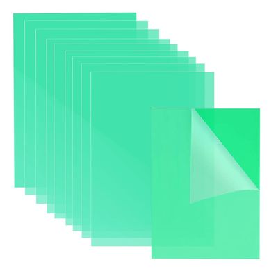 10Pcs Green Gel Light Filter Plastic Sheet, 11.7 by 8.3 Inches Transparent Gel Light Filter Color Correction, Lighting Gel Filters for Film Video Photo Stage