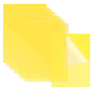 10Pcs Yellow Gel Light Filter Plastic Sheet, 11.7 by 8.3 Inches Transparent Gel Light Filter Color Correction, Lighting Gel Filters for Film Video Photo Stage