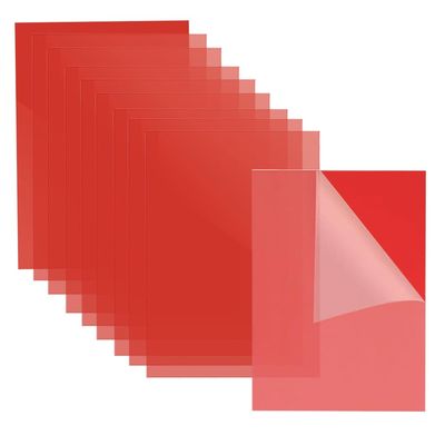 10Pcs Red Gel Light Filter Plastic Sheet, 11.7 by 8.3 Inches Transparent Gel Light Filter Color Correction, Lighting Gel Filters for Film Video Photo Stage