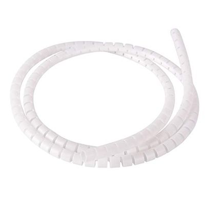 1m 8mm Wire Spiral Wrap Sleeving Band Tube Cable Protector Line Management Wrap With Clip Tool Spiral Office Home - Cable Sleeves - - (Color: white)